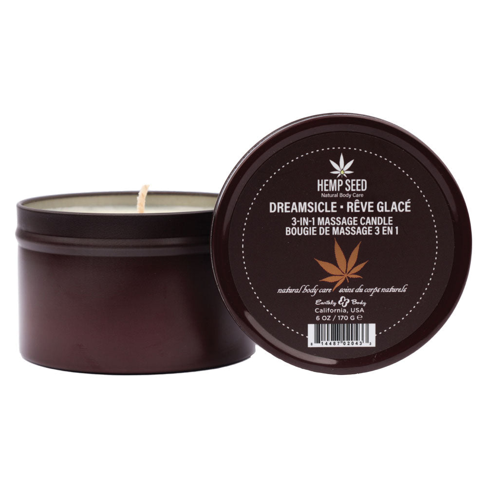 Earthly Body Hemp Seed 3 In 1 Massage Candle 170g Earthly Body Main image