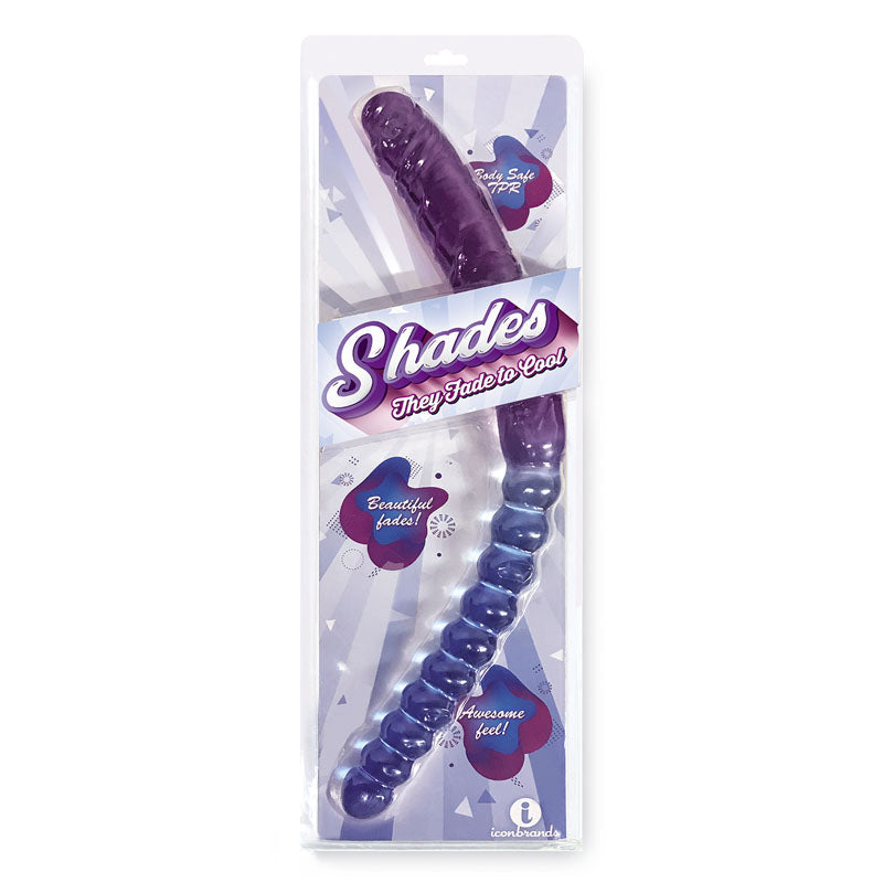 Icon Brands Shades Jelly TPR Double Dong 17 Inch Voilet / Blue Icon Brands Main image