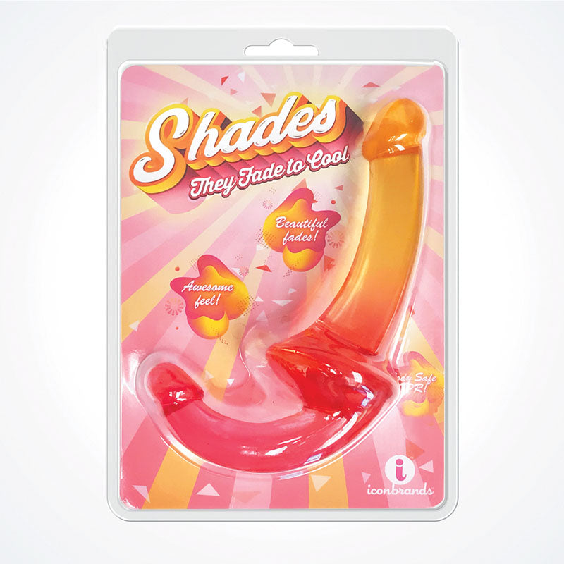 Icon Brands Shades Strapless Double Dong 9.5 Inch Pink / Orange Icon Brands