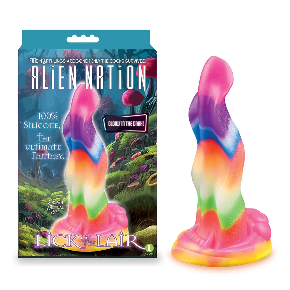 Icon Brands Alien Nation Lick Of The Lair Glow In Dark Fantasy Dong 17.8cm Rainbow Icon Brands Main image