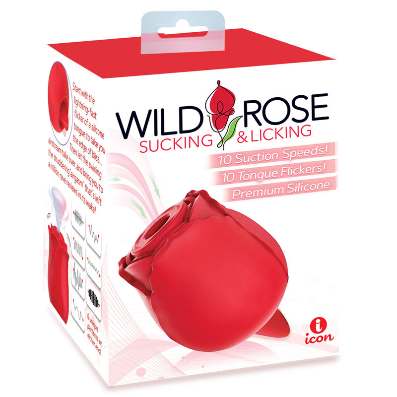 Wild Rose Sucking & Licking USB Rechargeable Air Pulse & Flicking Stimulator Icon Brands Main image