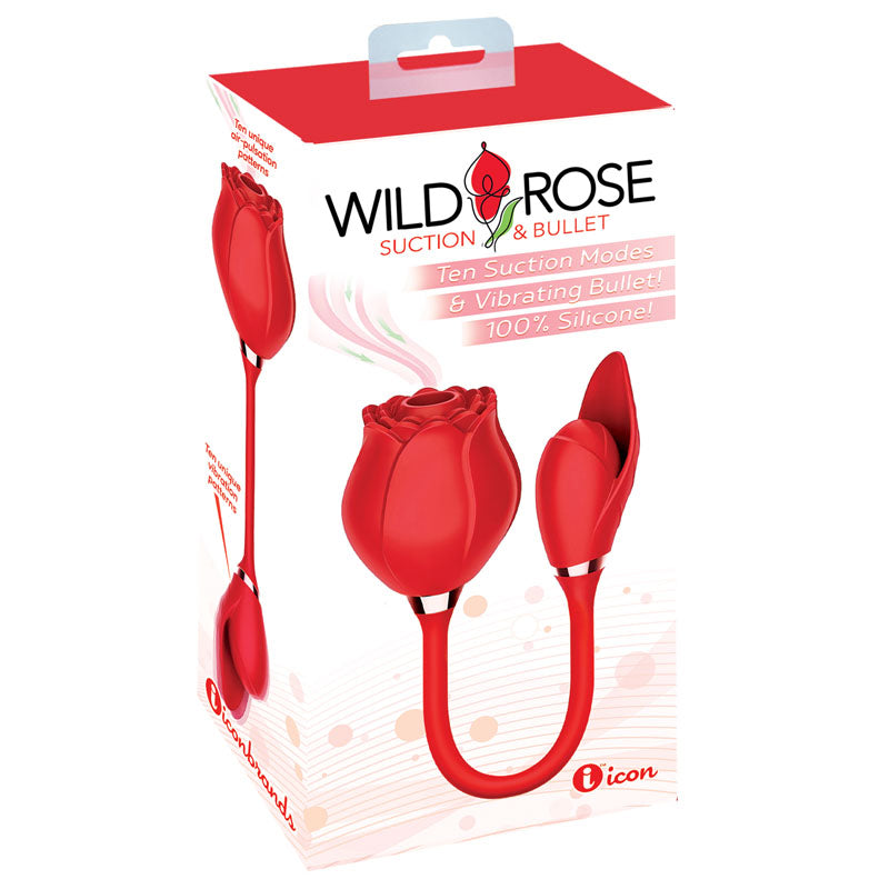 Wild Rose Suction & Bullet USB Rechargeable Air Pulse & Bullet Stimulator Icon Brands Main image