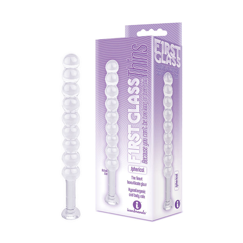 Icon Brands The 9s First Glass Thins Spherical Glass Anal Beads 17.8cm Icon Brands