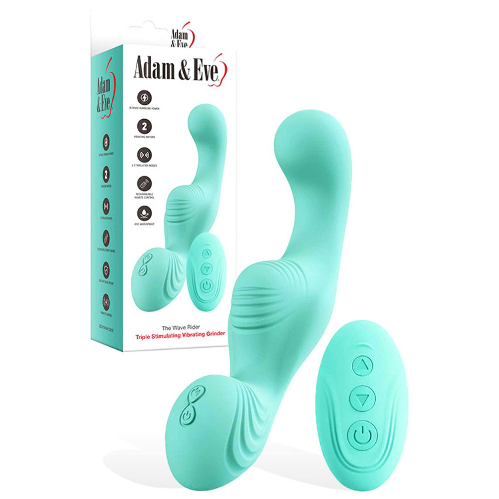 Adam & Eve THE WAVE RIDER USB Rechargeable Triple Stimulating Grinder Pad With Remote Control Adam & Eve