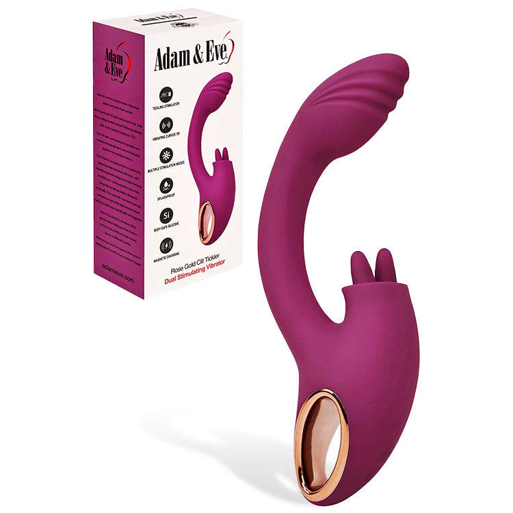 Adam & Eve ROSE GOLD CLIT TICKLER USB Rechargeable Rabbit Vibrator Adam & Eve Main image