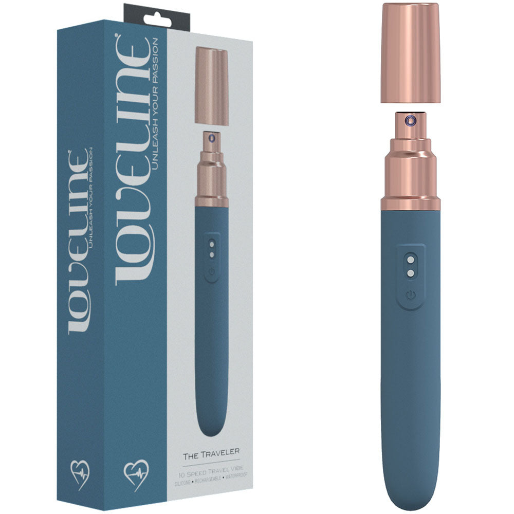 Shots Toys LOVELINE The Traveler USB Rechargeable Vibrator With Lube Applicator 17.6cm Shots Toys Main image