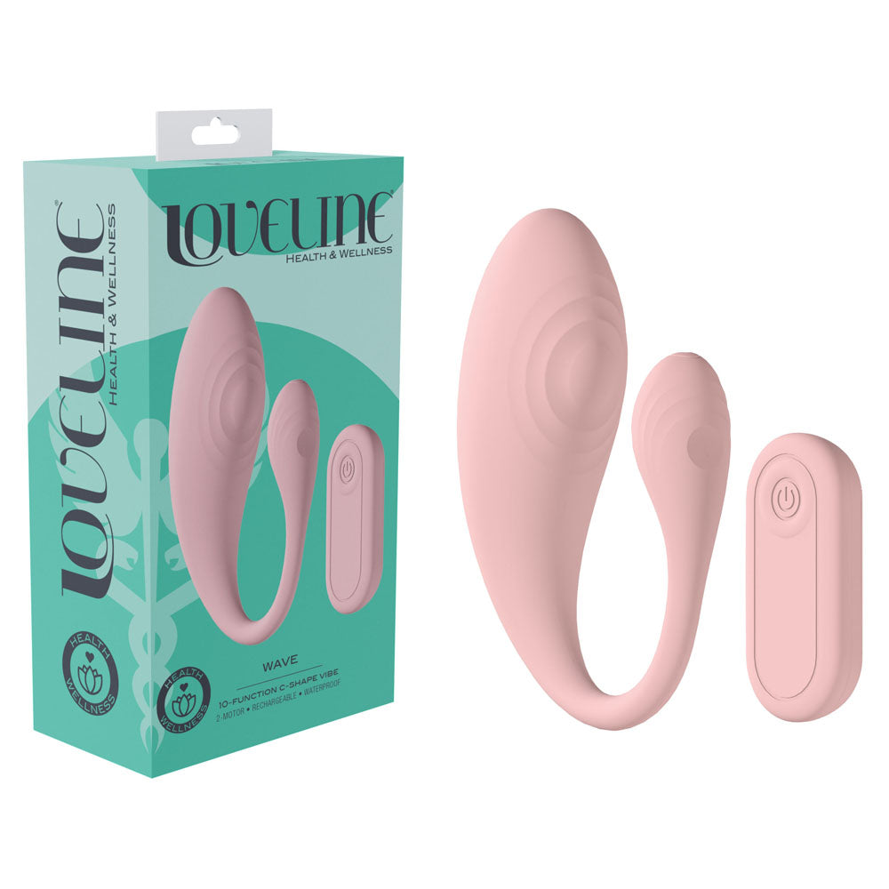 Shots Toys LOVELINE Wave USB Rechargeable C Shaped Vibrator With Remote Shots Toys Main image