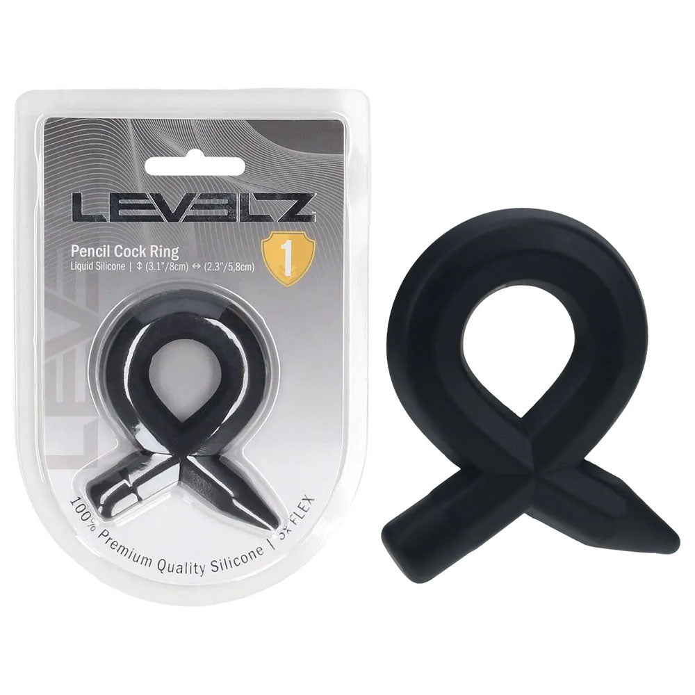 Shots Toys LEVELZ Pencil Liquid Silicone Cock Ring Black Shots Toys Main image