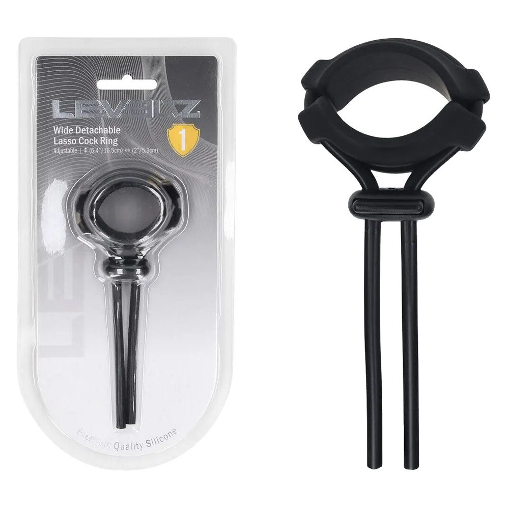 Shots Toys LEVELZ Wide Detachable Lasso Cock Ring Black Shots Toys
