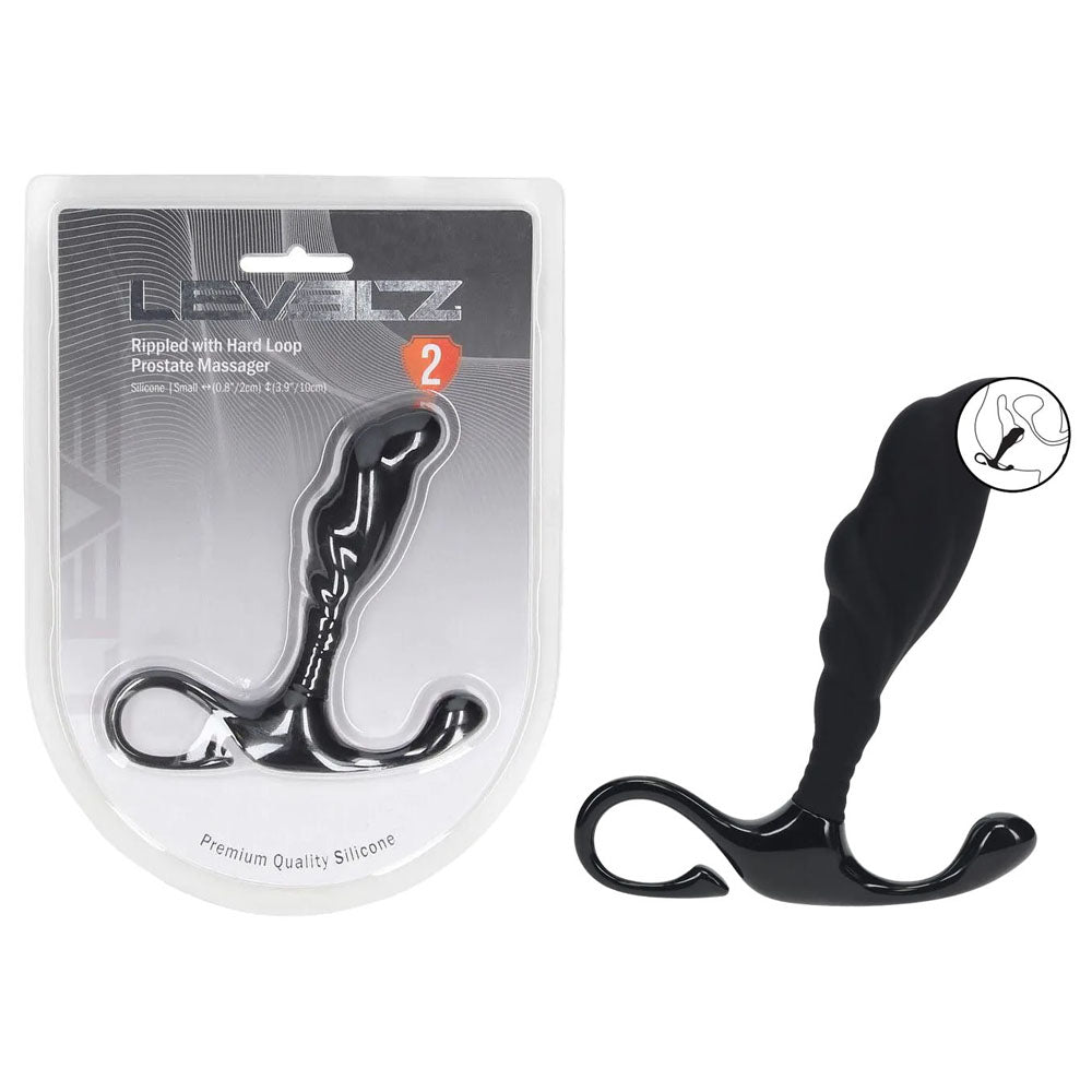 Shots Toys LEVELZ Rippled With Hard Loop Prostate Massager Black Shots Toys Main image