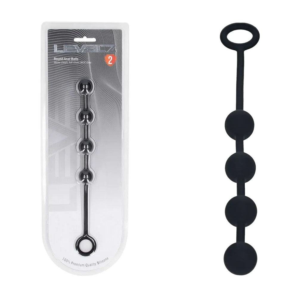Shots Toys LEVELZ Round Silicone Anal Balls 20mm Black Shots Toys Main image
