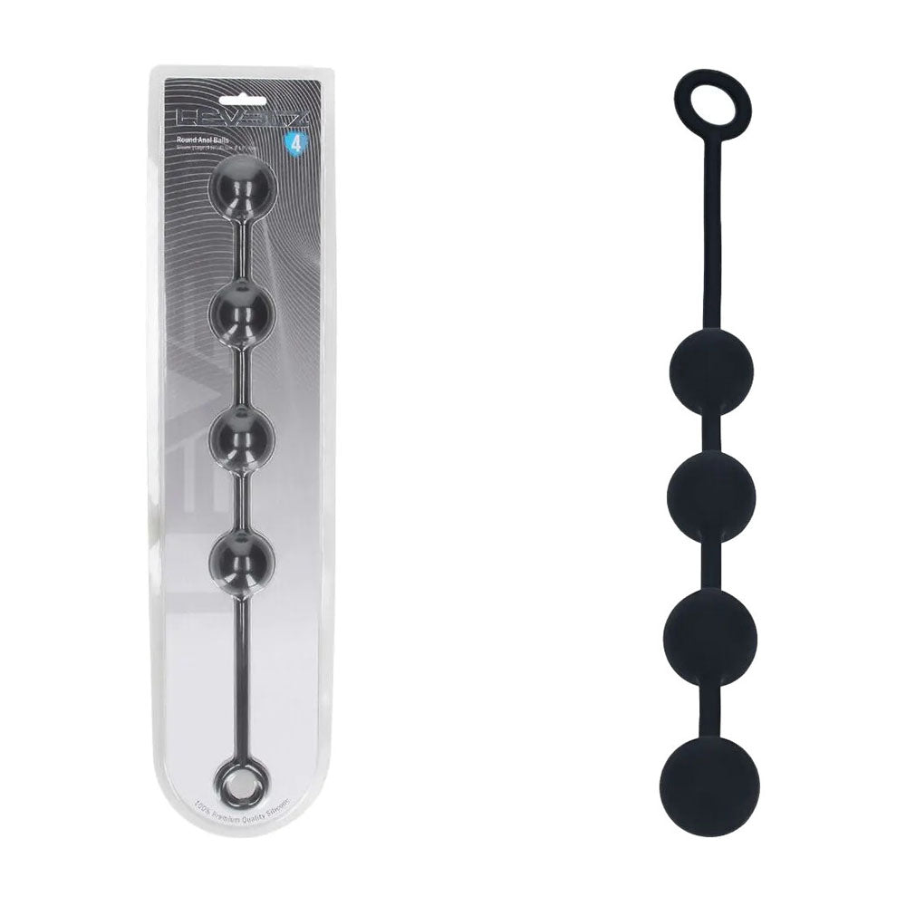 Shots Toys LEVELZ Round Silicone Anal Balls Beads 40mm Black Large Shots Toys Main image