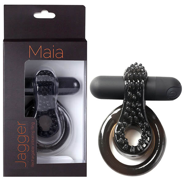 Maia Jagger USB Rechargeable Vibrating Cock & Ball Ring Black Maia Toys Main image