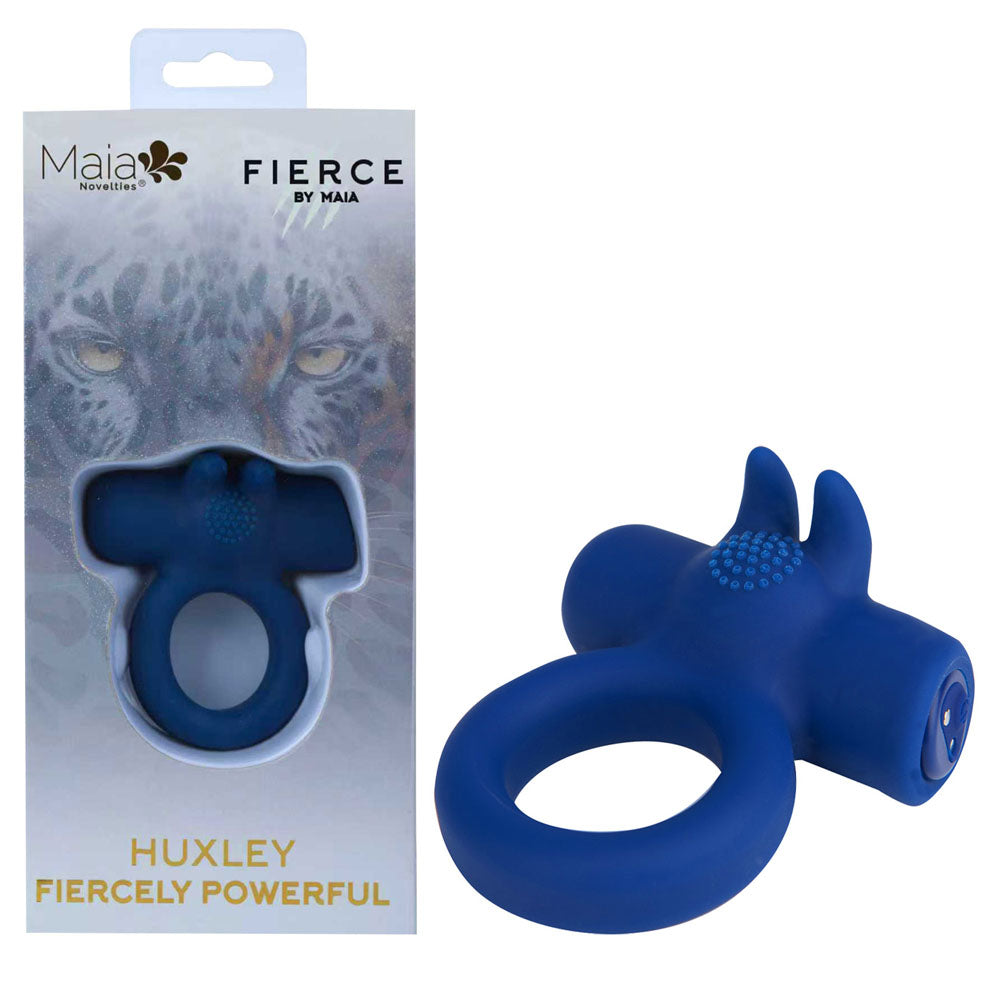 Maia HUXLEY USB Rechargeable Strong Vibrating Cock Ring Blue Maia Toys Main image