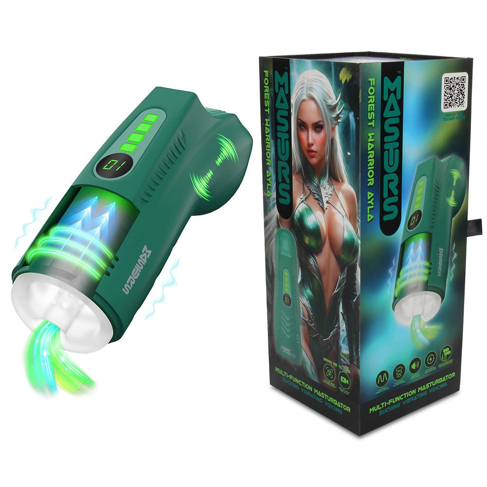 Shots Toys MASTURS Ayla USB Rechargeable Sucking Vibrating & Talking Auto Stroker With Augmented Reality Shots Toys