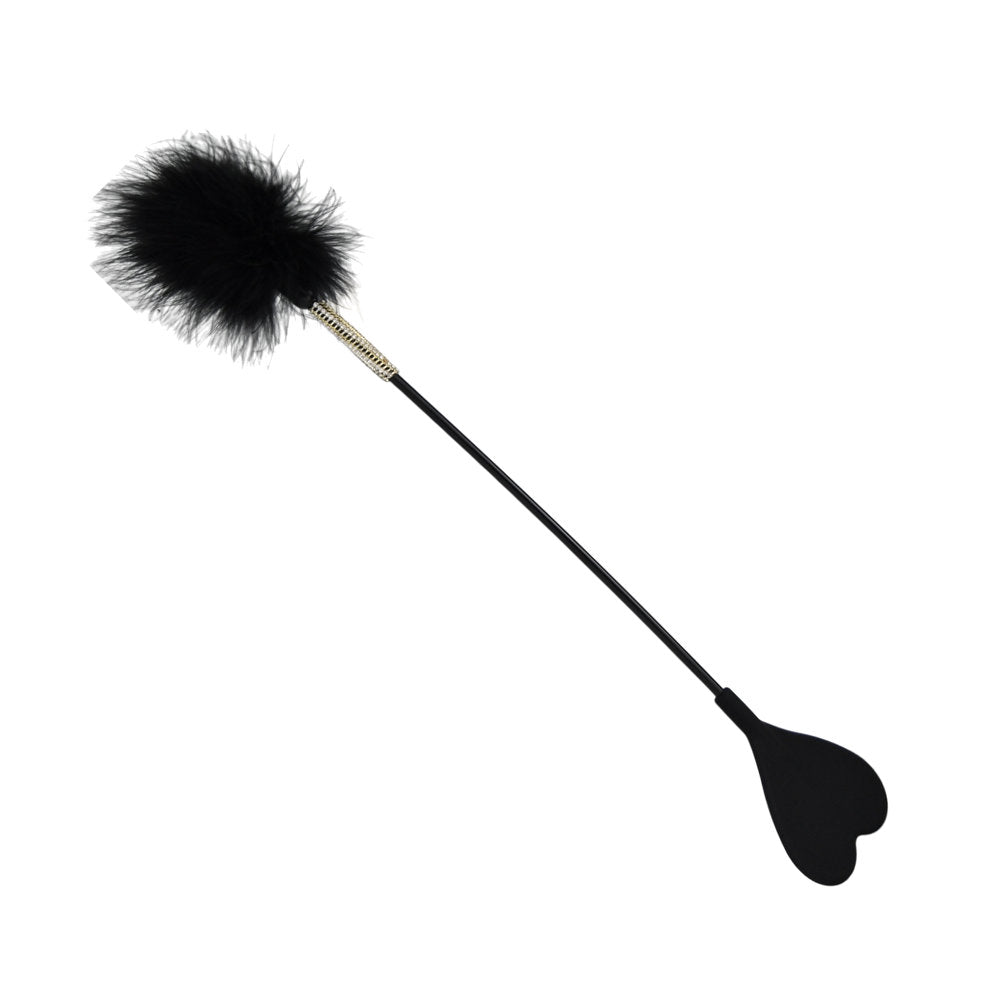 Bound to Please Silicone Heart Shaped Crop With Feather Tickler Main image