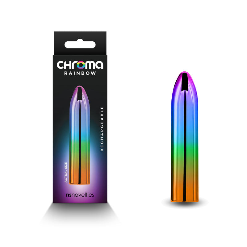 NS Novelties Chroma Metallic Rainbow USB Rechargeable Mini Vibrator 9cm NS Novelties