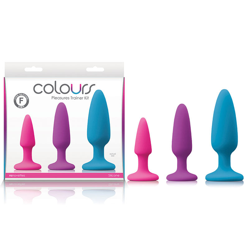 NS Novelties Colours Pleasures Trainer Kit Coloured Butt Plugs Set Of 3 Sizes NS Novelties Main image