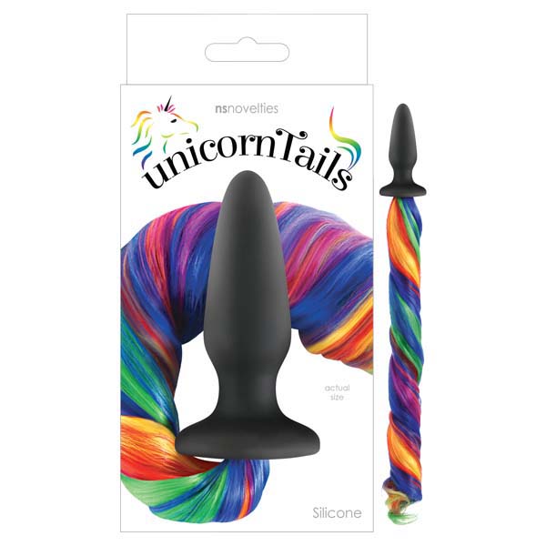 NS Novelties Unicorn Tails Butt Plug With Rainbow Pony Tail 4 Inch NS Novelties Main image