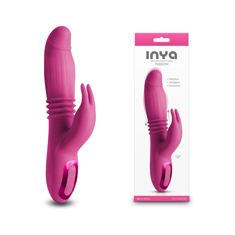 NS Novelties INYA Passion USB Rechargeable Thrusting Rabbit Vibrator 22.2cm NS Novelties Main image