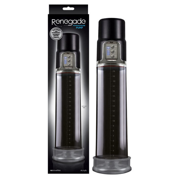 NS Novelties Renegade Powerhouse USB Rechargeable Automatic Penis Pump Black NS Novelties Main image