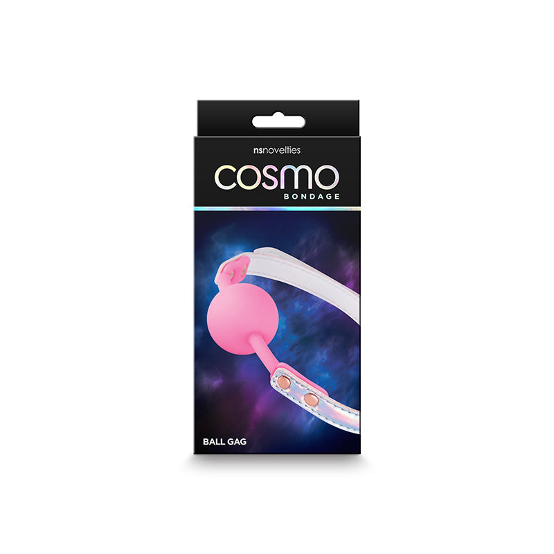 Cosmo Bondage Ball Gag Mouth Restraint Metallic Rainbow / Pink NS Novelties Main image