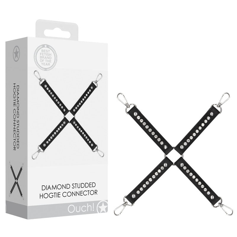 OUCH! Diamond Studded Hogtie Restraint Black Shots Toys Main image