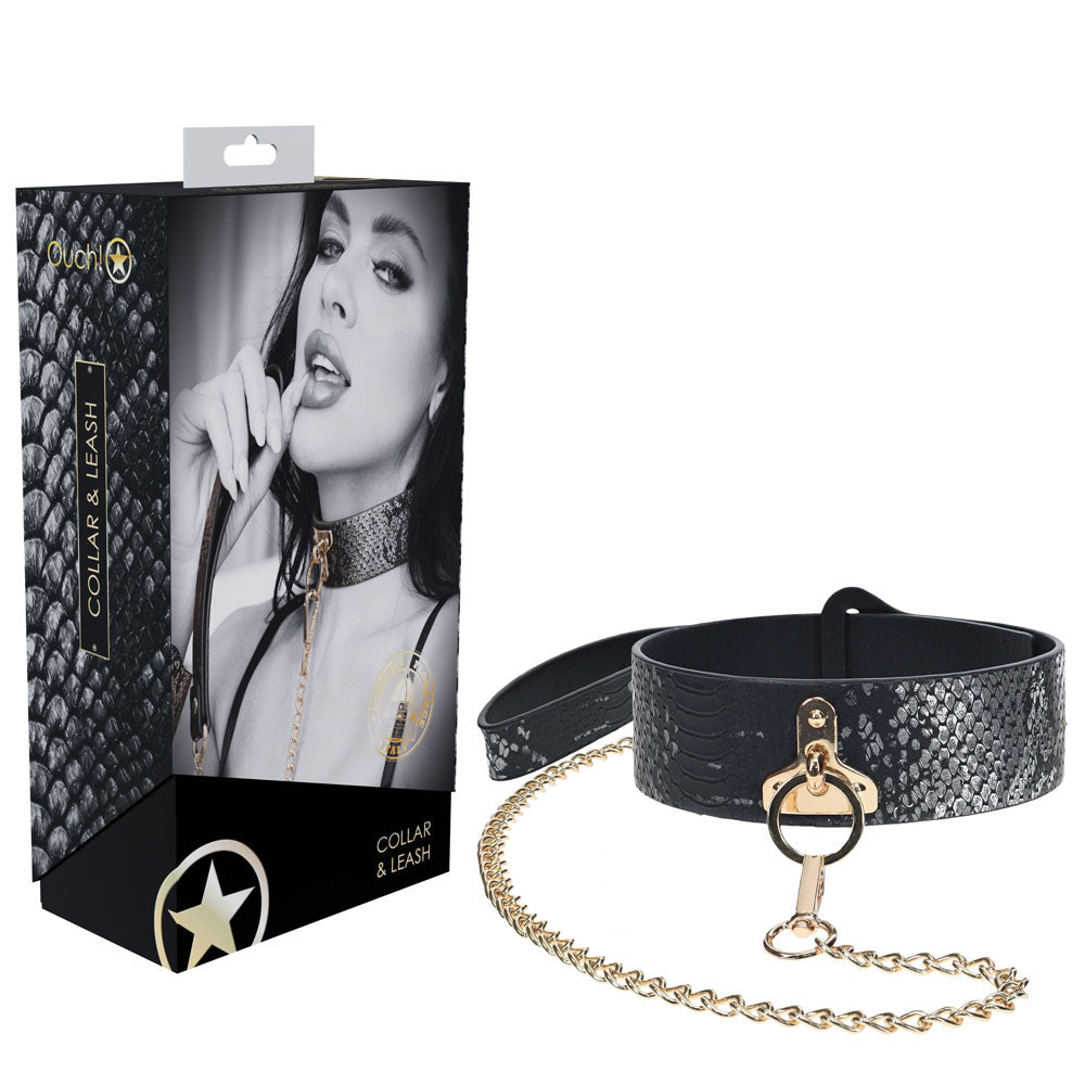 OUCH! Florence Collection Collar with Leash Restraint Black Shots Toys Main image