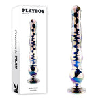 Playboy Pleasure JEWELS WAND Glass Dildo 20.3cm Clear Playboy Pleasure