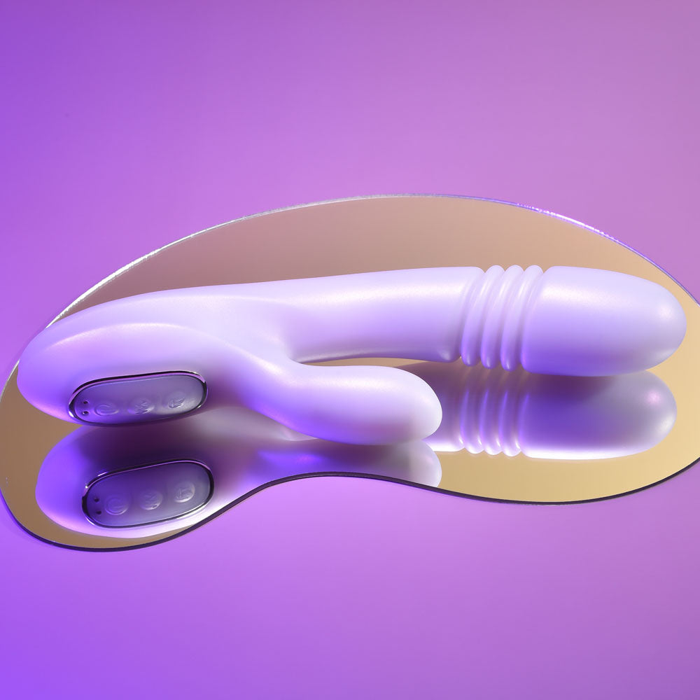 Playboy Pleasure BUMPING BUNNY USB Rechargeable Thrusting & Warming Rabbit Vibrator 22.9cm Playboy Pleasure