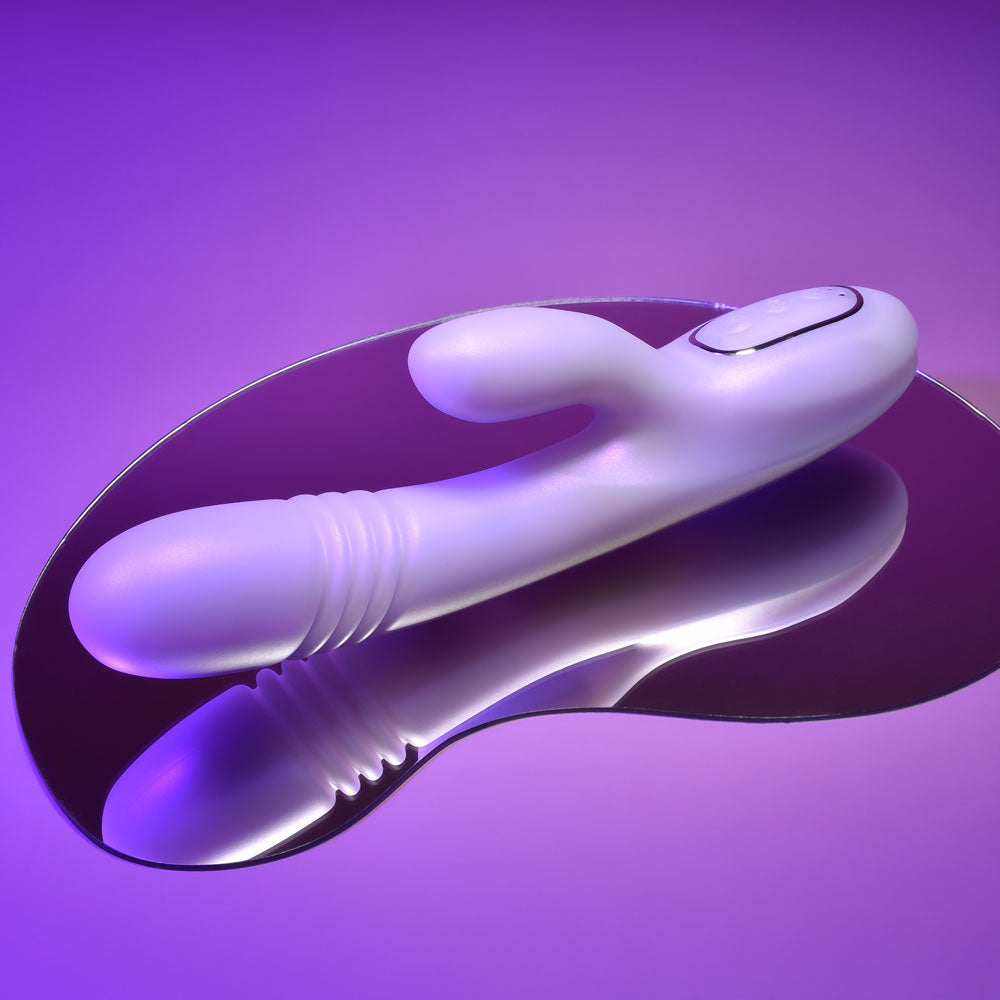 Playboy Pleasure BUMPING BUNNY USB Rechargeable Thrusting & Warming Rabbit Vibrator 22.9cm Playboy Pleasure