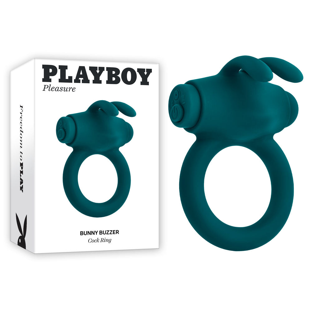 Playboy Pleasure BUNNY BUZZER USB Rechargeable Vibrating Cock Ring Green Playboy Pleasure Main image