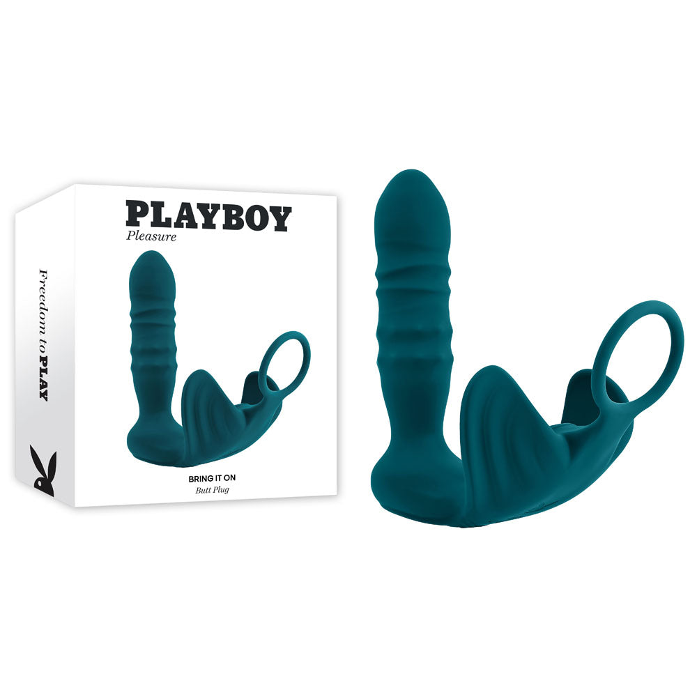 Playboy Pleasure BRING IT ON USB Rechargeable Thrusting Anal Plug With Cock Ring Playboy Pleasure Main image
