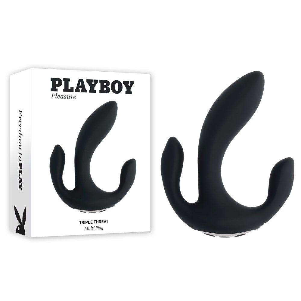 Playboy Pleasure TRIPLE THREAT USB Rechargeable Triple Probe Vibrator Playboy Pleasure Main image
