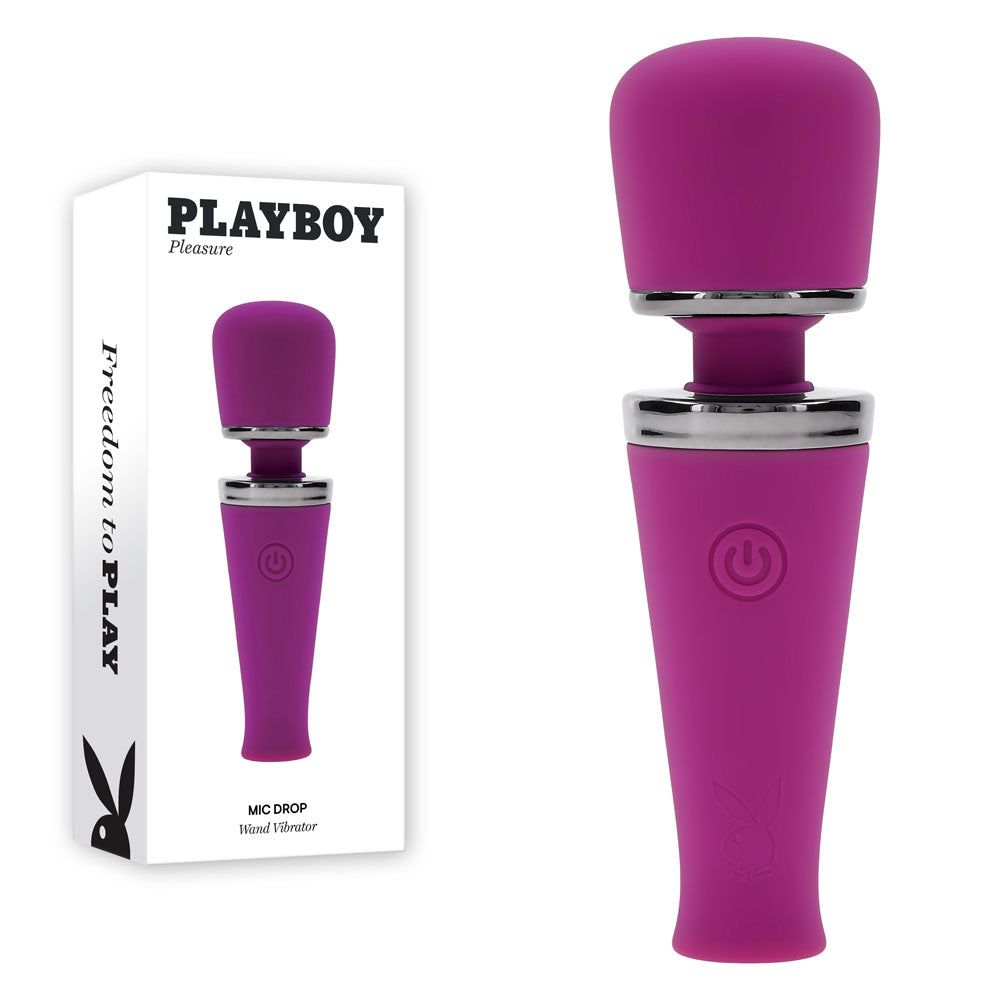 Playboy Pleasure MIC DROPUSB Rechargeable Vibrating Mini Massage Wand Playboy Pleasure Main image