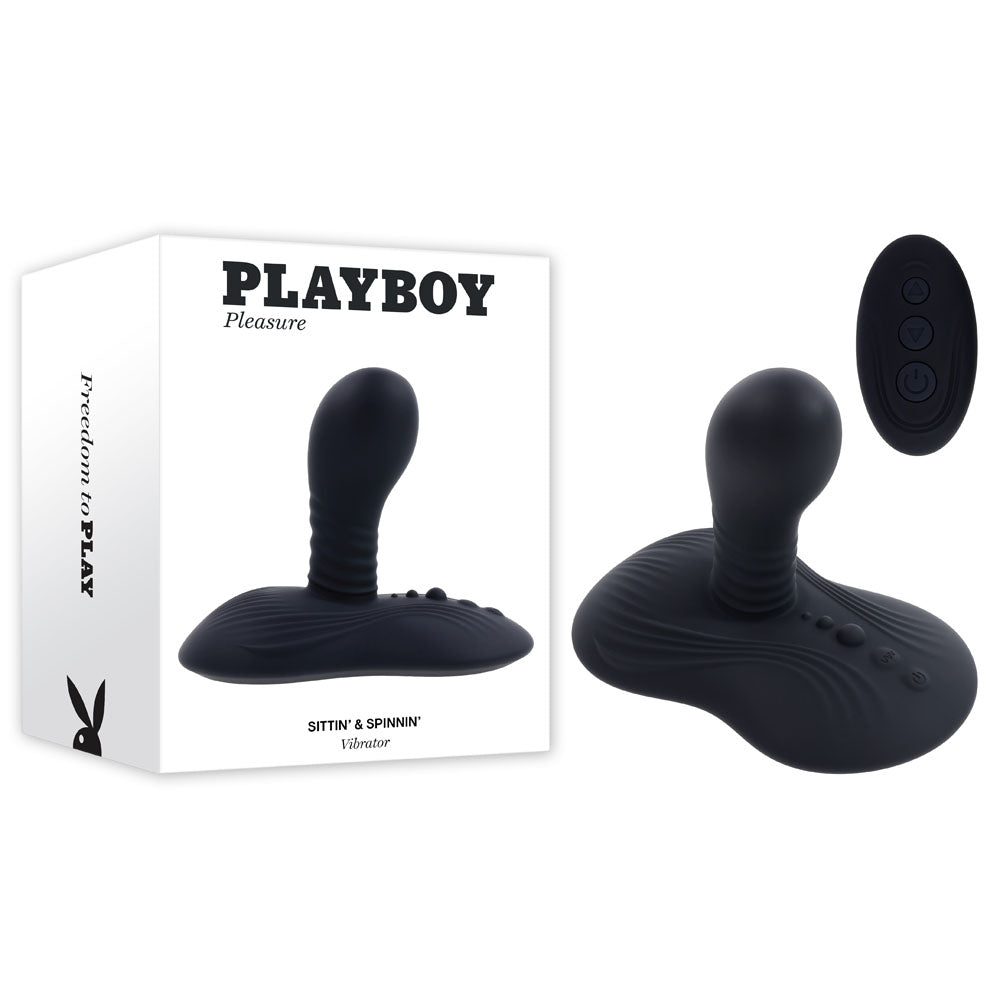 Playboy Pleasure SITTIN & SPINNIN USB Rechargeable Spinning Vibrator & Grinder Pad With Remote Playboy Pleasure Main image
