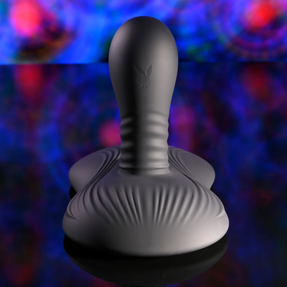 Playboy Pleasure SITTIN & SPINNIN USB Rechargeable Spinning Vibrator & Grinder Pad With Remote Playboy Pleasure