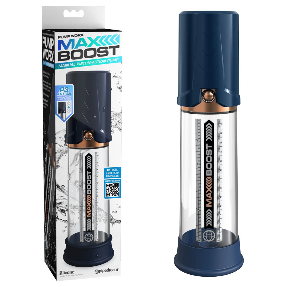 Pipedream Pump Worx Max Boost Penis Pump Blue Pipedream Main image