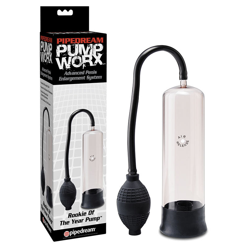 Pipedream Pump Worx Rookie Of The Year Penis Pump Clear / Black Pipedream