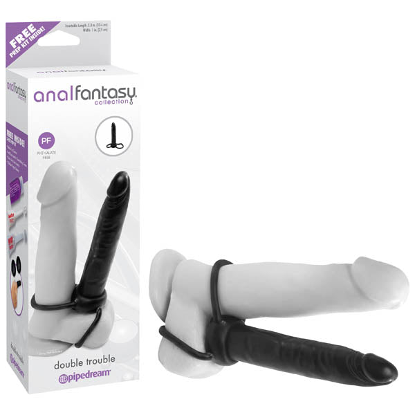 Pipedream Anal Fantasy Collection Double Trouble Anal Dong & Cock Ring 5.25 Inch Pipedream Main image