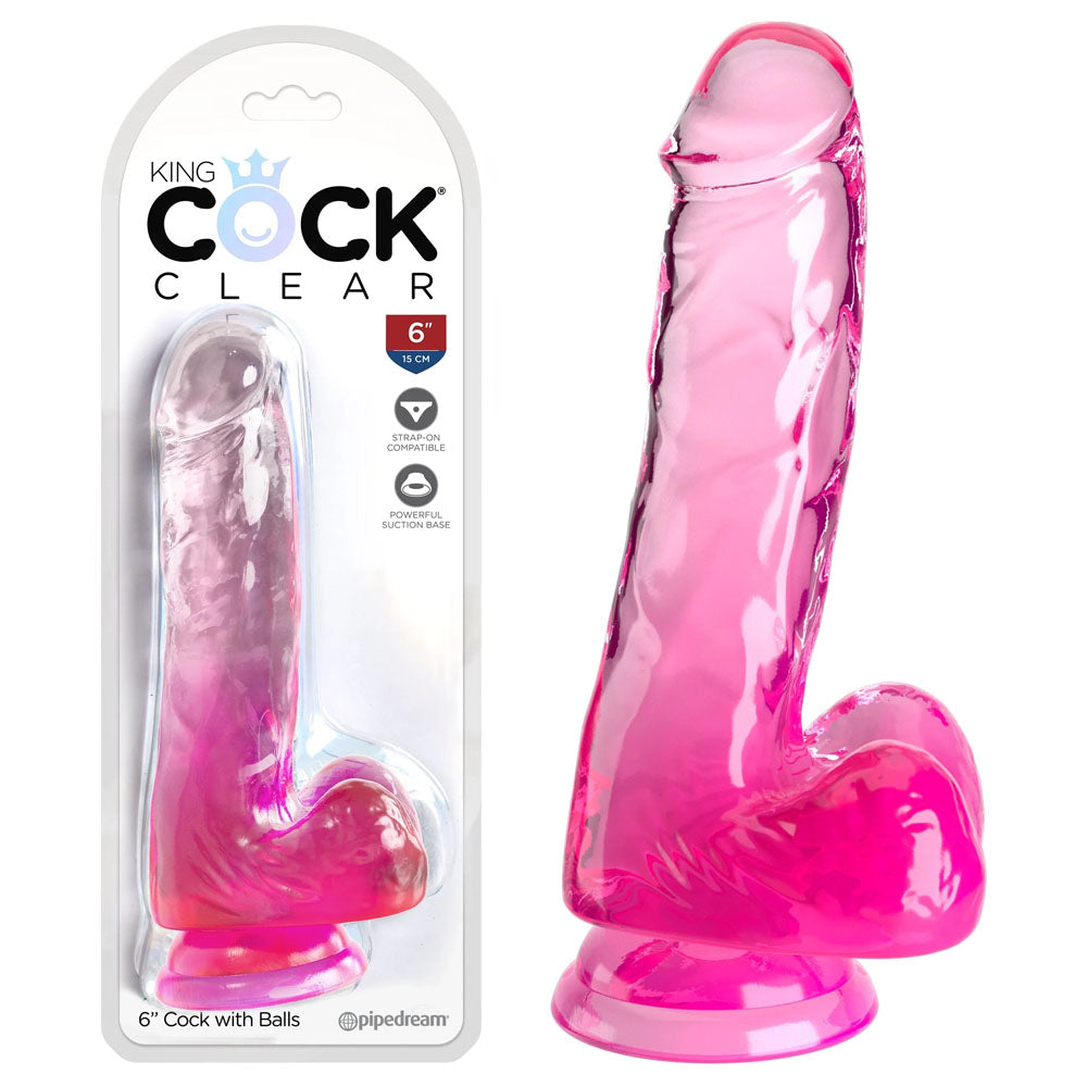 Pipedream King Cock Clear Cock With Balls Dong 6 Inch Pipedream Main image