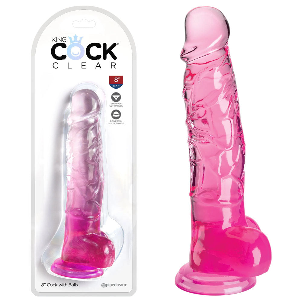 Pipedream King Cock Clear Cock With Balls Dong 8 Inch Pipedream Main image