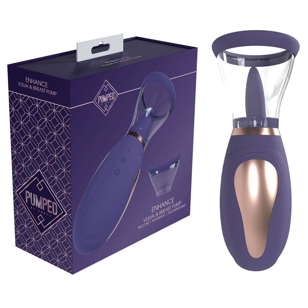 Shots Toys PUMPED Enhance Auto USB Rechargeable Vulva & Brest Pump Purple Shots Toys Main image