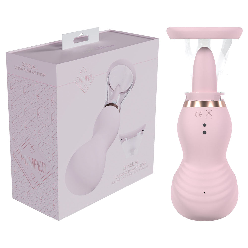 Shots Toys PUMPED Sensual Auto Vulva & Brest Pump Pink USB Rechargeable Ladies Pump Shots Toys