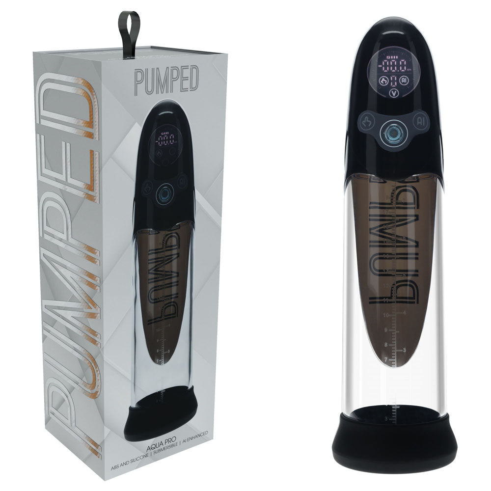 Shots Toys PUMPED Aqua Pro USB Rechargeable AI Enabled Submersible Auto Penis Pump Shots Toys