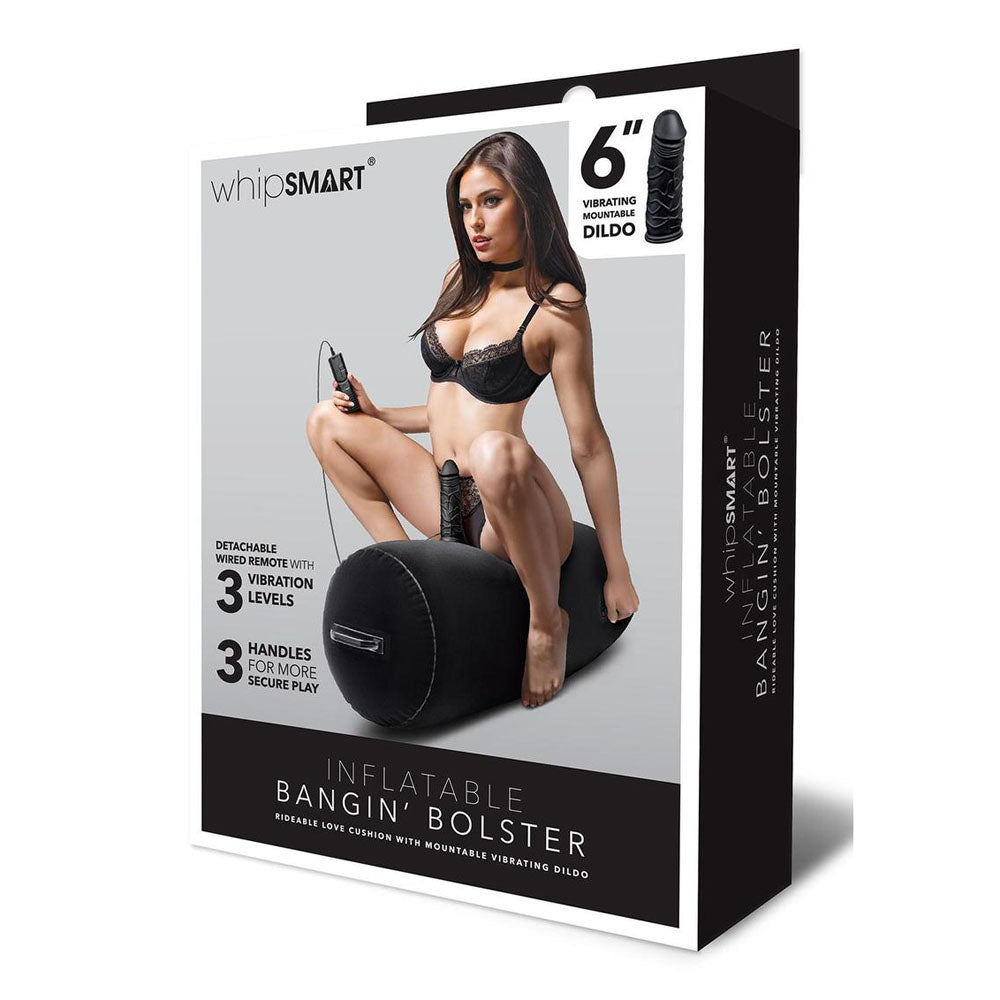 Whipsmart Inflatable Bangin Bolster Inflatable Cushion With 6'' Vibrating Dong Black WhipSmart Main image