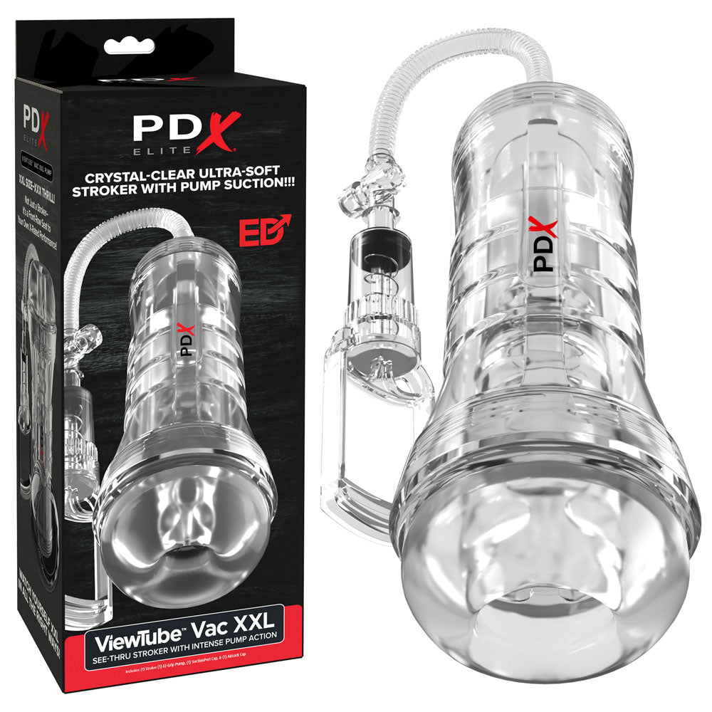 Pipedream PDX Elite ViewTube Vac XXL Vagina Stroker With Suction Pump Clear Pipedream