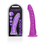 Shots Toys REALROCK Slim Glow In The Dark Dong 6 Inch Purple Shots Toys