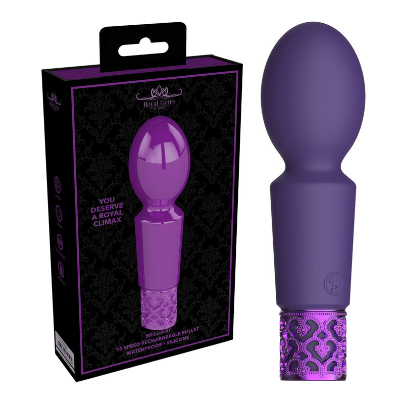 Shots Toys ROYAL GEMS Brilliant Silicone Rechargeable Bullet Vibrator Mini Massager Wand Shots Toys Main image