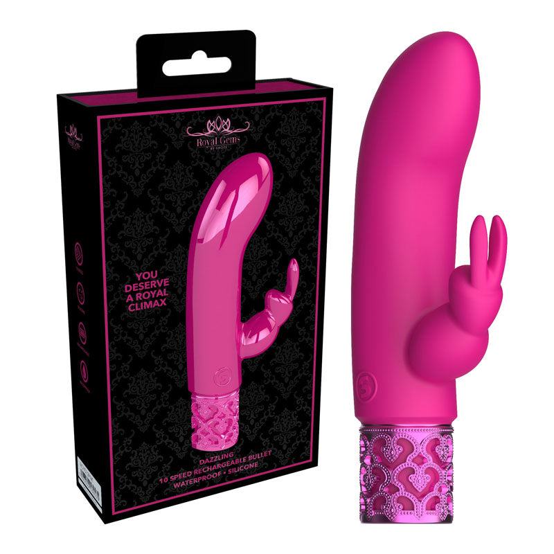 Shots Toys ROYAL GEMS Dazzling Silicone Rechargeable Bullet Vibrator Pink Shots Toys Main image